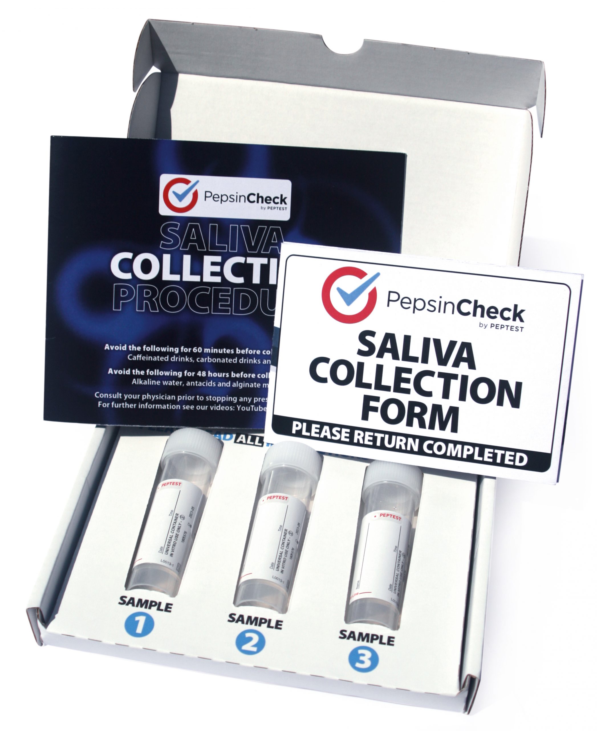 Single Kit - PepsinCheck reflux order (THREE saliva tubes)